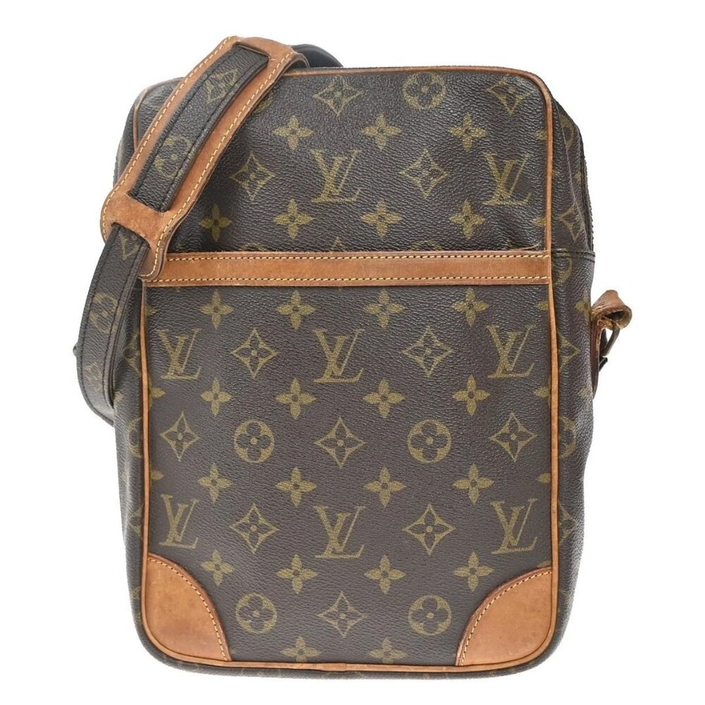 LOUIS VUITTON Logo Danube MM Shoulder Bag Monogram Leather Brown M45264 66KP406
